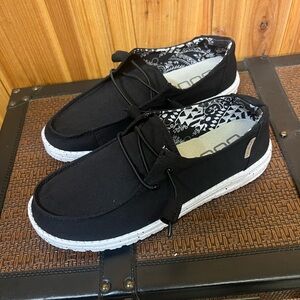 Hey dude slip on woman’s shoes